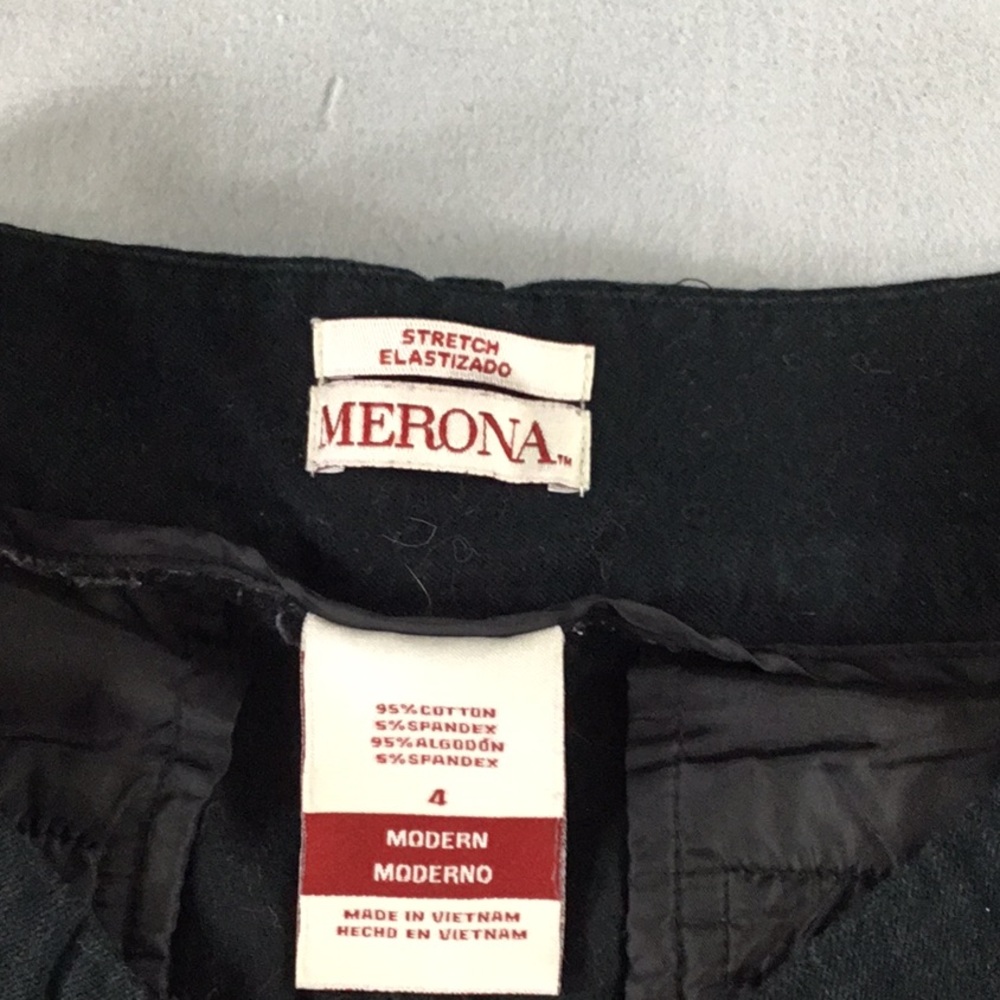 Y2K Black Daily Basic Straight Leg Cropped Capris Stretchy Office chic Size 4 - Picture 5 of 7